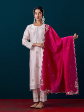 Scalloped embroidered dupatta