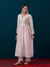 Embroidered yoke with gathers kurta and pant