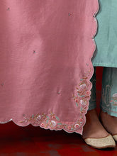 Scalloped embroidered dupatta