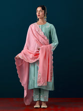 Scalloped embroidered dupatta