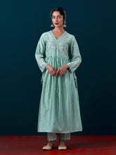 Embroidered yoke with gathers kurta and pant