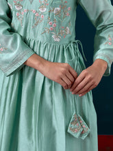 Embroidered yoke with gathers kurta and pant