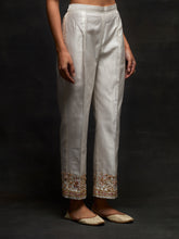 Off white embroidered yoke kurta set