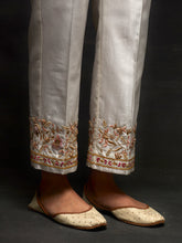 Off white embroidered yoke kurta set