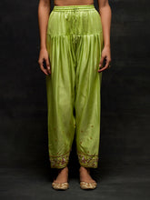 Green embroidered short kurta set