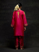 Fuchsia embroidered short kurta set
