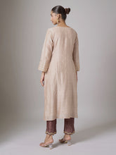 Brown zari motifs kurta set with dupatta