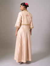 Old rose embroidered jacket with sleevless anarkali