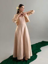 Old rose embroidered jacket with sleevless anarkali