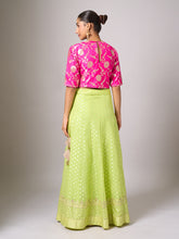 Lime green lehenga set with dupatta