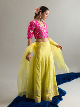 Lime green lehenga set with dupatta