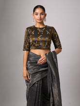 Black and gold striped blouse