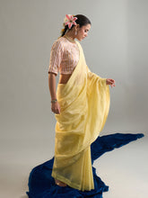 Yellow embroidered saree and blouse set