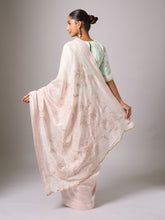 Pink embroidered chanderi saree