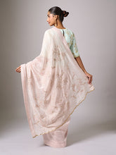 Pink embroidered saree and blouse set