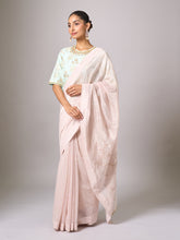 Pink embroidered chanderi saree
