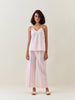 Pink striped cotton sphagetti and pant set