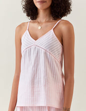 Pink striped cotton sphagetti and pant set