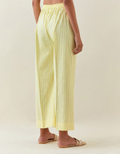 Yellow  striped cotton sphagetti and pant set