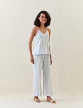 Lavender  striped cotton sphagetti and pant set