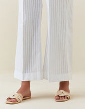 White striped cotton sphagetti and pant set