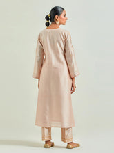 Old Rose hand embroidered silk chanderi kurta with gota