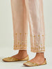 Old Rose Silk Chanderi palazzo with embroidered hem