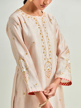Old Rose hand embroidered silk chanderi kurta with gota