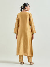 Mustard hand embroidered kurta set
