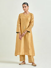Mustard hand embroidered kurta set