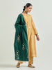 Dark Green Silk Chanderi embroidered dupatta with gota