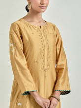 Mustard hand embroidered kurta set