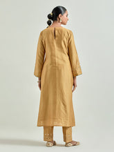 Mustard hand embroidered kurta set