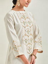 Off white  hand embroidered kurta set