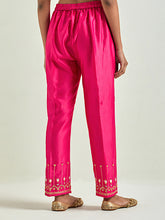 Fuchsia hand embroidered kurta set