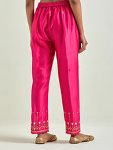 Fuchsia hand embroidered kurta set