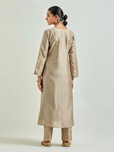 Brown hand embroidered kurta set