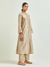 Brown hand embroidered kurta set