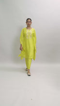 Blue Silk chanderi kurta with embroidery