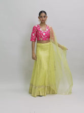 Lime green lehenga set with dupatta