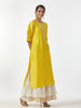 Yellow hand embroidered Silk chanderi kurta