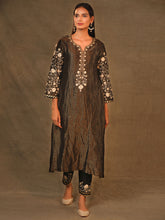 Black Chanderi Tissue Kurta
