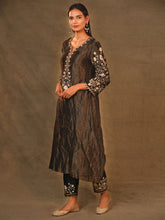 Black Chanderi Tissue Kurta