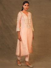 Pink Chanderi Tissue Kurta