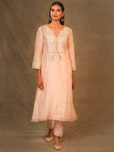 Pink Chanderi Tissue Kurta