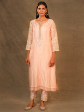 Pink Chanderi Tissue Kurta