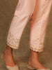 Pink Silk Chanderi Pant with hand embroidery