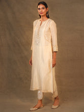 Ivory Chanderi Tissue Kurta