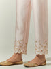 Light Pink Silk Chanderi palazzo with embroidered hem