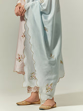 Blue Silk Chanderi hand embroidered dupatta